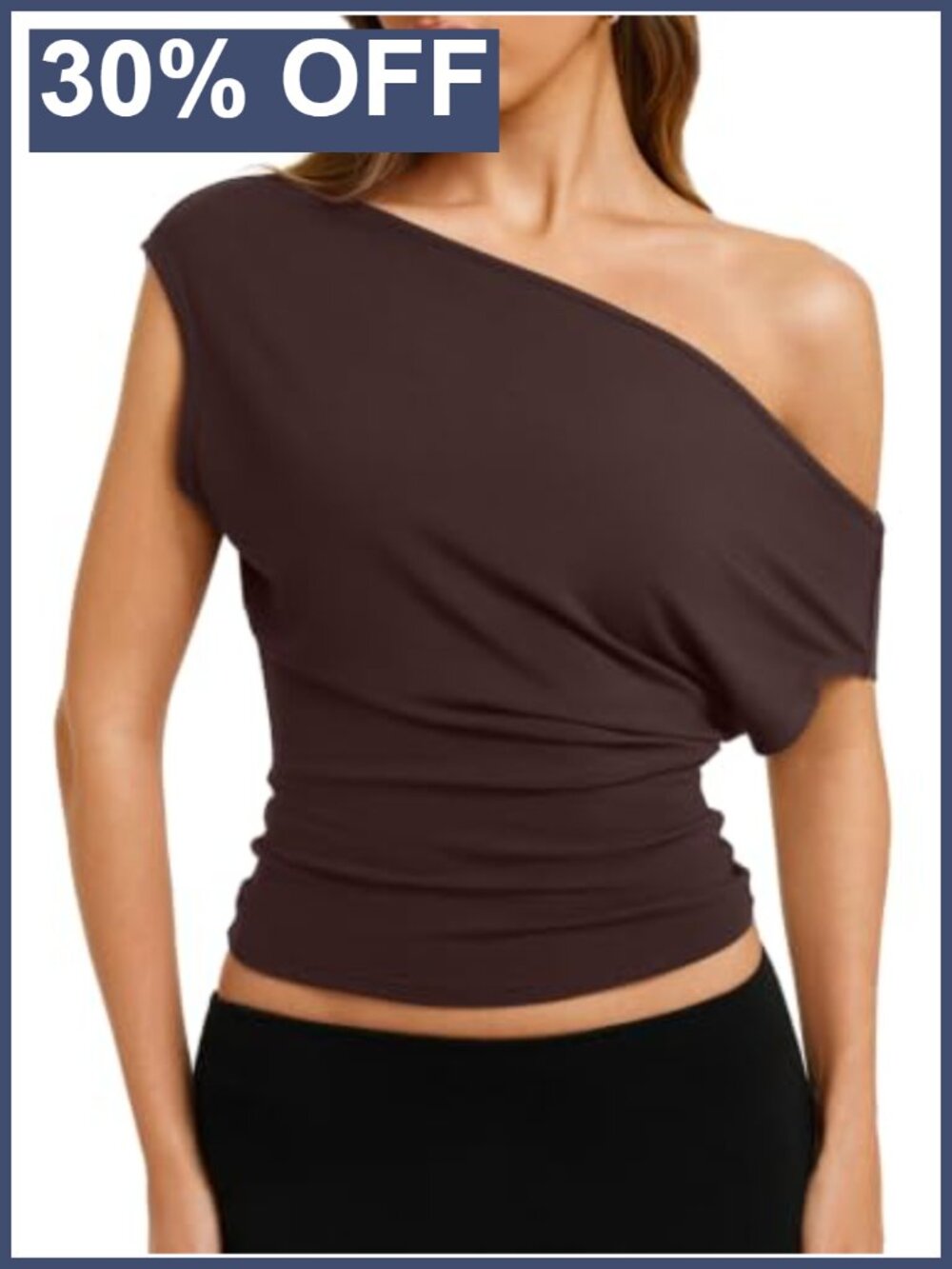 Women's Cinched Waist Off Shoulder Top Y2K Going Out T-Shirt